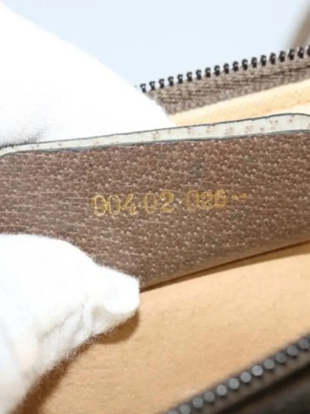 GUCCI GG Supreme Web Sherry Line Bag PVC Beige Gold 904 02 026 Auth ki5611 - Picture 11 of 16